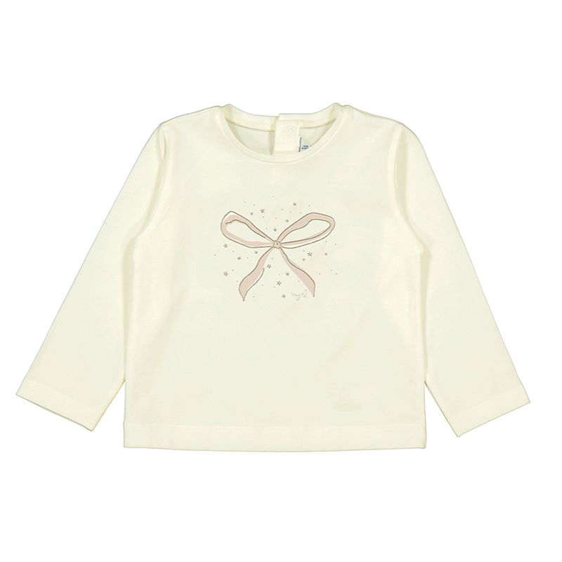 Genser med sløyfe krem