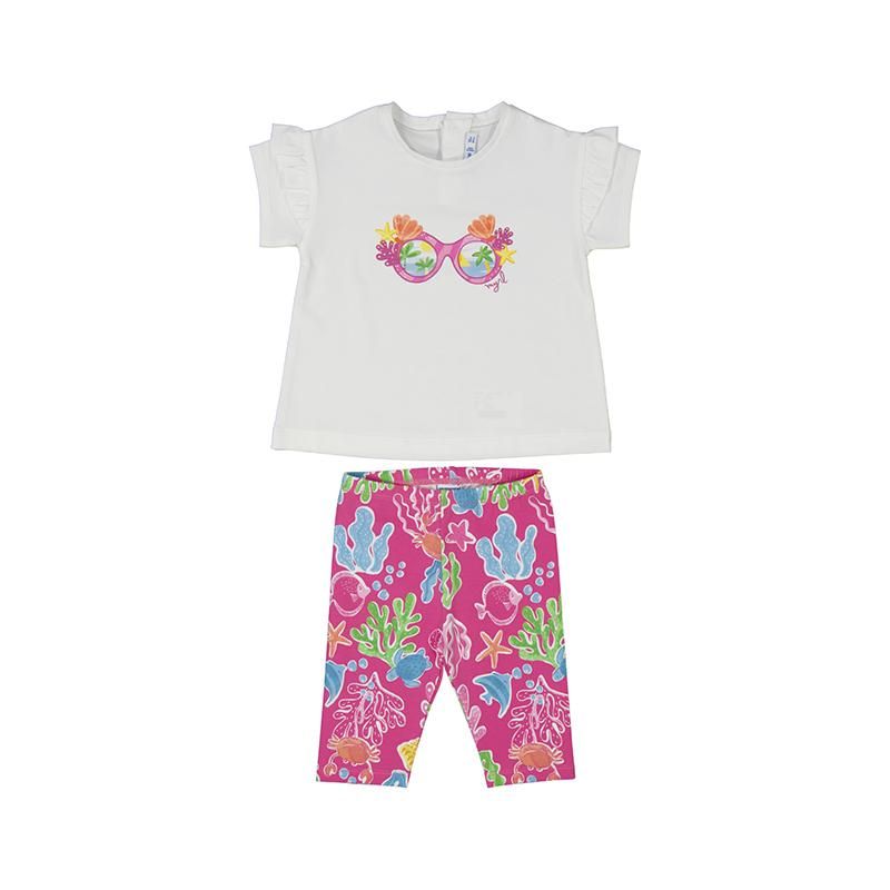 Sett med t-skjorte og legging fuksia