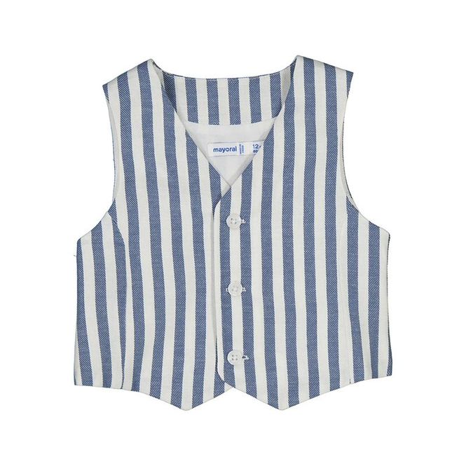 Hovedbilde Vest i linblanding blåstripete